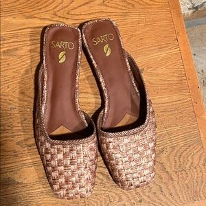 Sarto Women's Brown Woven Slip-On Shoes Size 10